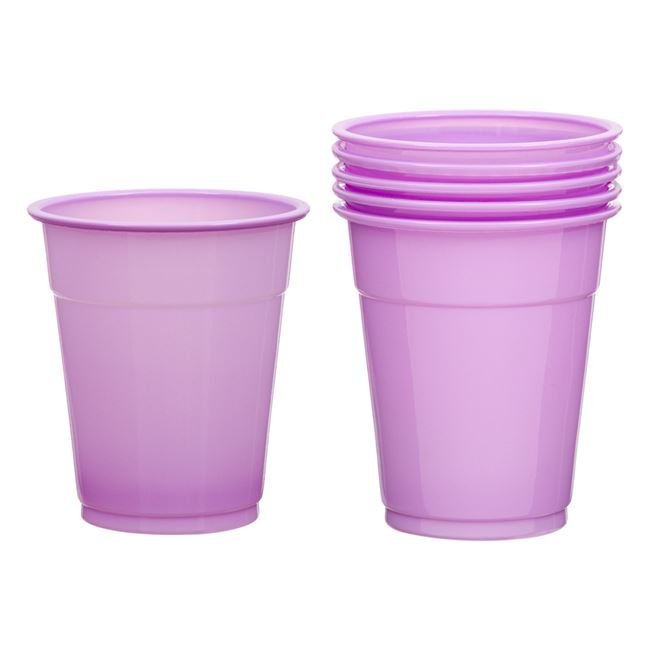 Set 20 de Pahare Lila din Plastic 300ml