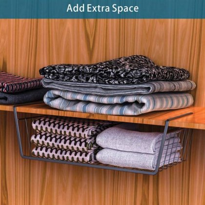 Raft Suspendabil Organizator Metalic Negru 40x26x13cm