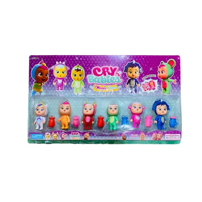 Set 6 figurine VICTINY ® cry babies cu accesorii, 7 cm, 3+ ani ( personajele pot diferi in functie de lot/stoc)