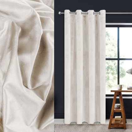 Perdea Decorativa Velvet Ecru cu Inele 140x260cm