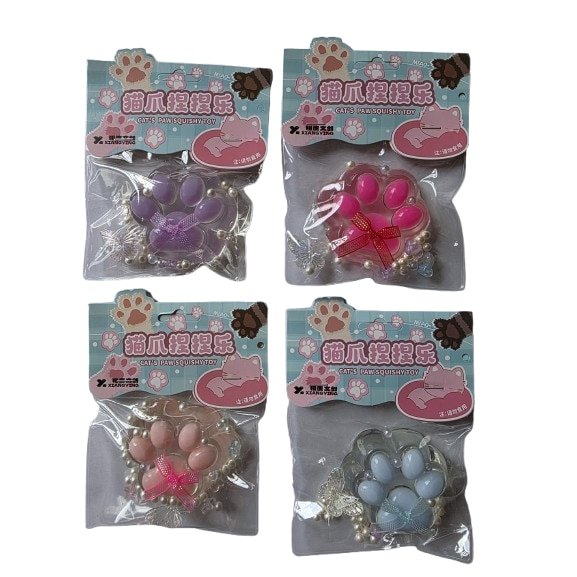 Set 4 labute squishy, moi, VICTINY, transparent, roz inchis, roz deschis, mov, albastru deschis