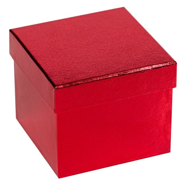 Cutie Cadou cu Capac Rosie Metalizata 1,03L
