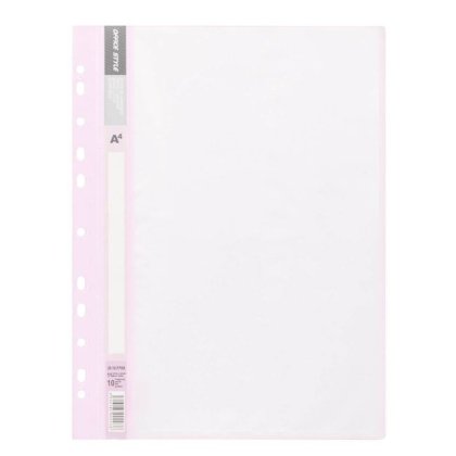 Dosar Plastic A4 Roz Pastel cu Sina & 10 Folii