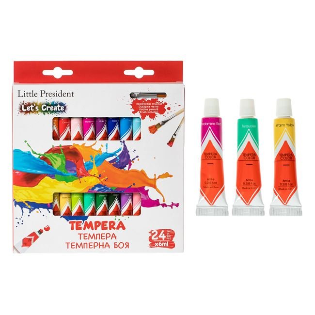 Set Culori Acuarele Tempera Tub & Pensula - 25buc