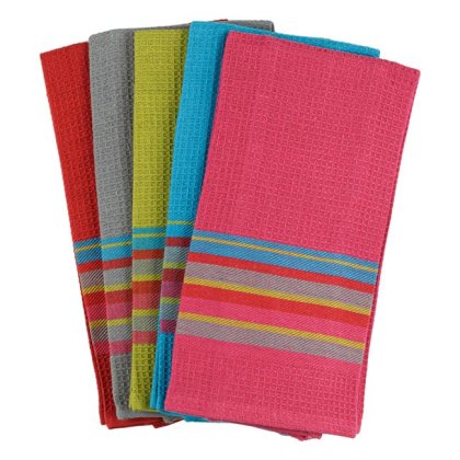 Prosoape pentru Pahare Colorate cu Dungi 58x39cm - 5buc