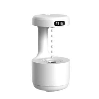 Umidificator antigravity VICTINY ® 600 ml, alb, Umidificator de aer cu ultrasunete Aparat cu abur si difuzor de arome si lumina