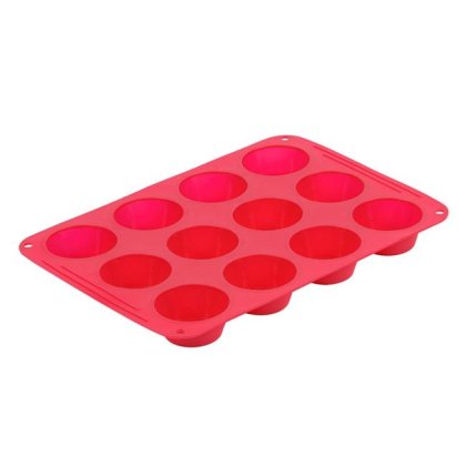 Forma din Silicon Rosu pentru 12 Briose 34x24cm
