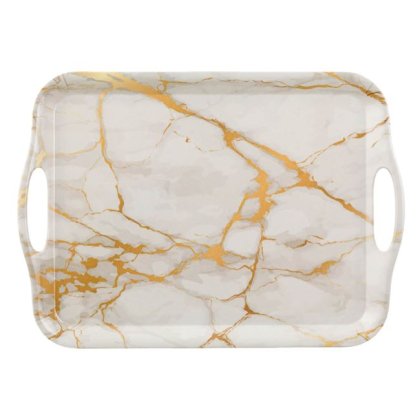 Tava pentru Servit Ecru Marble cu Manere 35x25cm