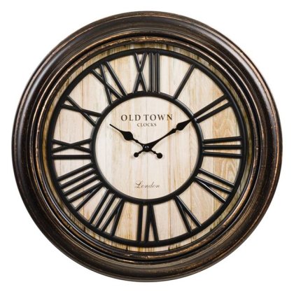 Ceas de Perete Vintage Negru Bronz Brushed Ø50cm