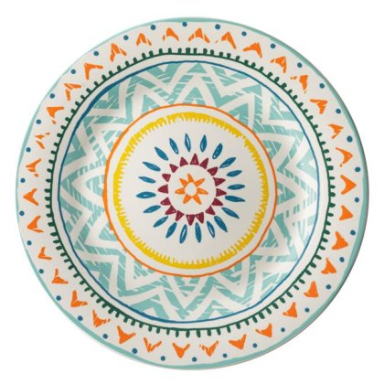 Farfurie de Portelan Intinsa Portocalie cu Modele 19cm