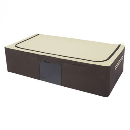 Husa Depozitare Ecru Maro cu Cadru pentru Haine 80x40x20cm