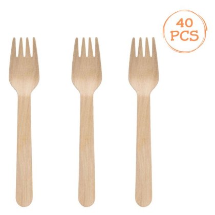 Furculite Mici din Lemn 16cm - 40buc