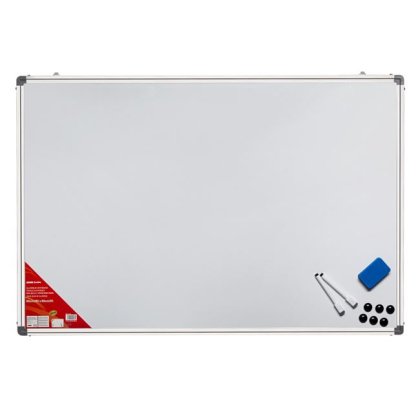 Tabla Magnetica Alba din Aluminiu cu Accesorii 90x60cm