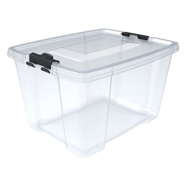 Cutie de Depozitare din Plastic Transparent cu Capac 30L