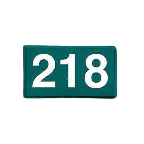 Emblema, patch-uri numar jucator 218 jocul calamarului VICTINY ® verde