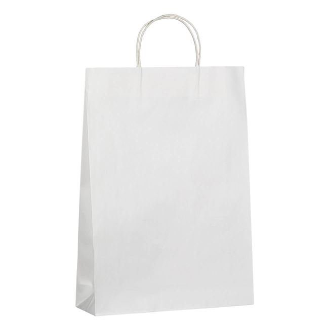 Sacosa pentru Cadou Kraft Alba 33x10x46cm