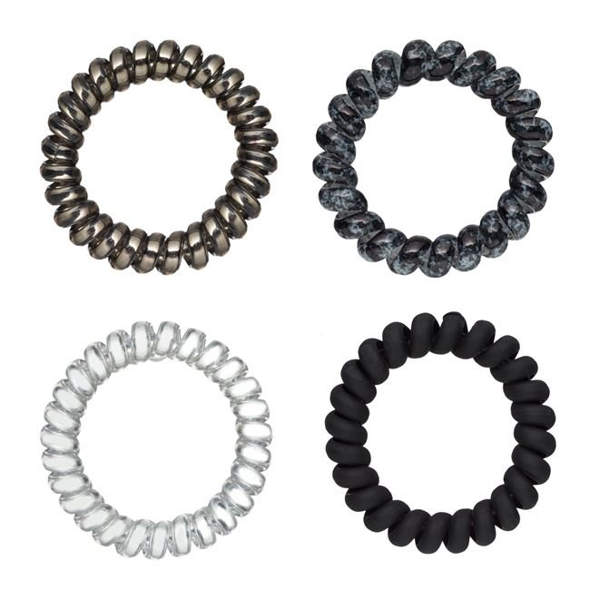 Elastice pentru Par de Plastic Dama Mat Shiny - 4buc