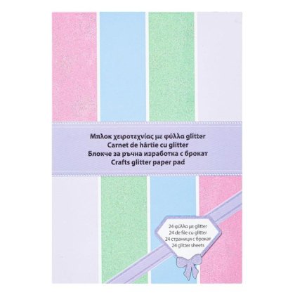 Bloc Creatii A4 cu Glitter 24F