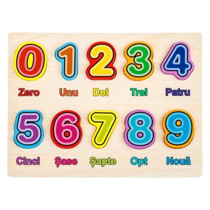 Puzzle Incastru din Lemn Cifre 30x22.5cm