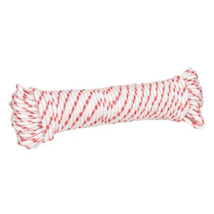 Snur Universal din Poliester Alb Rosu 15m x 4mm