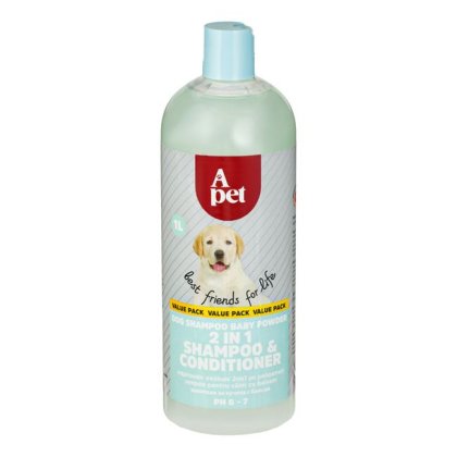 Sampon pentru Caini cu Balsam 2in1 cu Aroma de Pudra Puppy - 1l