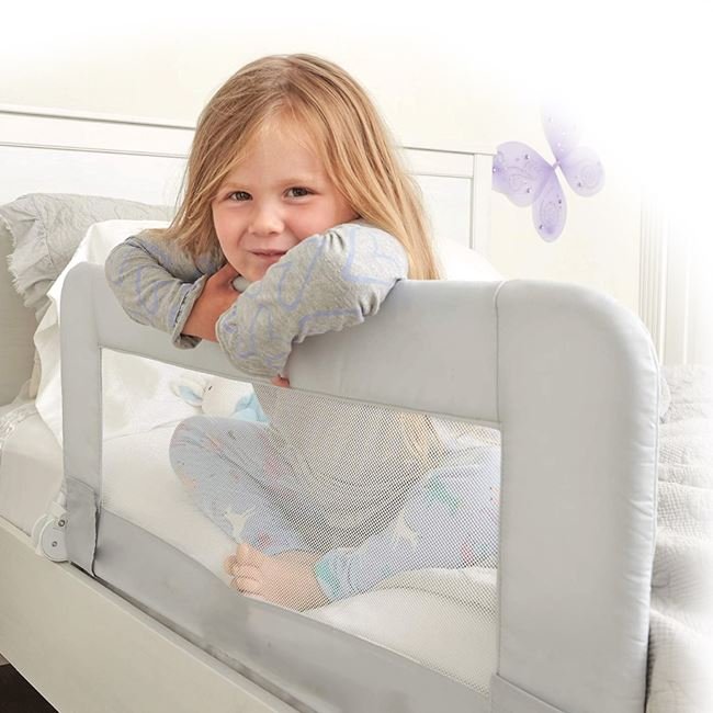 Protectie Laterala Gri Honey Baby pentru Pat - 150x40cm