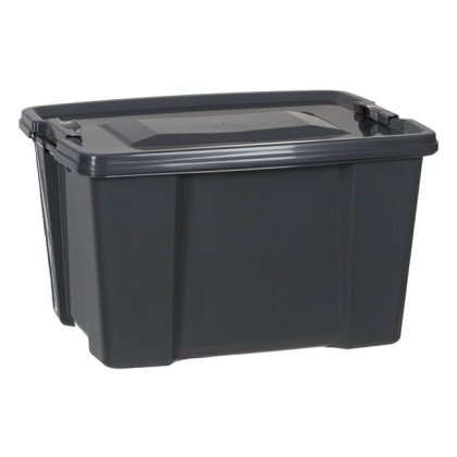 Cutie de Depozitare din Plastic Gri cu Capac 30L