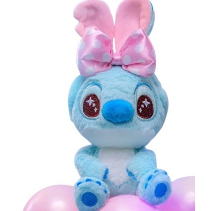 Breloc Lilo & Stitch Victiny, material plus, albastru deschis, 15x10cm