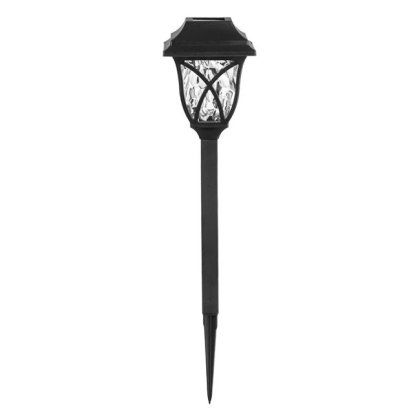 Felinar Solar de Plastic Negru cu LED Alb 34cm