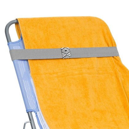 Curea Gri cu Model Aztec pentru Fixarea Prosopului 100x5cm