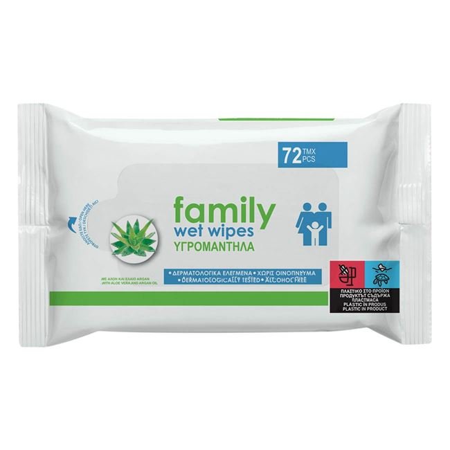 Servetele Umede Family cu Aloe Vera & Ulei de Argan Fiorevita - 72buc