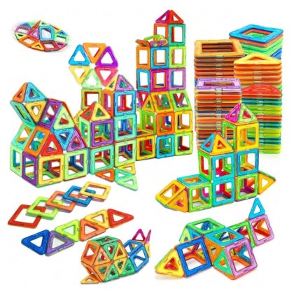Set 45 placi de constructie magnetic VICTINY ®, Intra in lumea virtuala dezvolta abilitatile de constructor si imaginatie