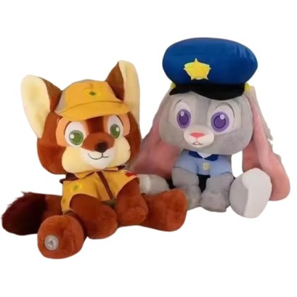 Set 2 jucarii de plus Victiny Zoo, Nick Wilde si Judy Hopps, 35 cm