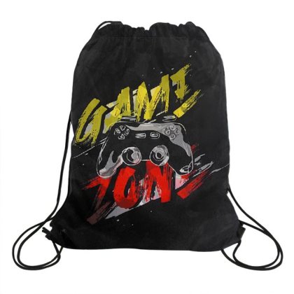 Saculet Textil Negru Gaming cu Sireturi 34x42cm