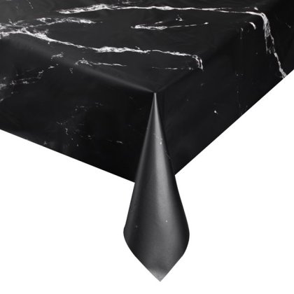 Fata de Masa din Plastic Marble Neagra 180x120cm