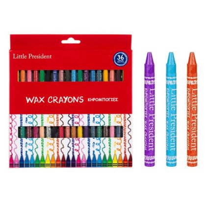 Set Creioane Cerate Subtiri de Diferite Culori Little President - 36buc
