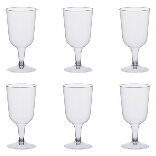 Set Pahare Reutilizabile din Plastic Transparent pentru Vin 180ml - 6buc