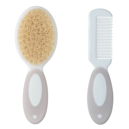 Set cu Pieptene & Perie cu Fir Natural pentru Bebelusi Honey Baby - 2buc