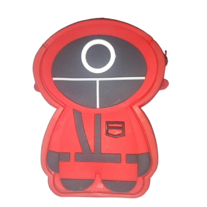 Gentuta jocul calamarului cerc, VICTINY ® Pop it Now pentru copii, silicon, rosu, 15 cm