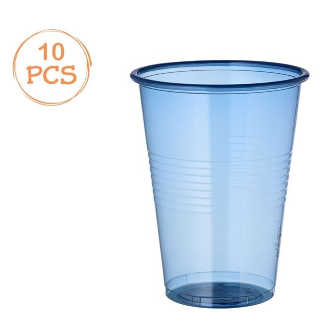 Set 10 Pahare Transparente Bleu din Plastic 480ml