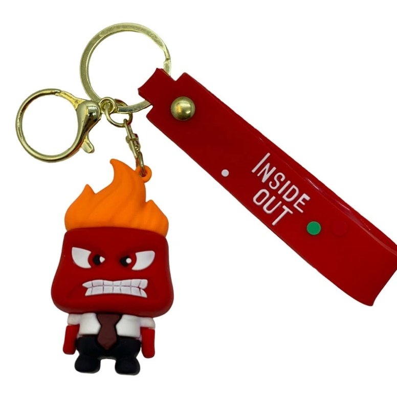 Breloc pentru Chei VICTINY® Ghiozdan, Geanta, Penar, model Furie, inside out, Pentru Copii, rosu
