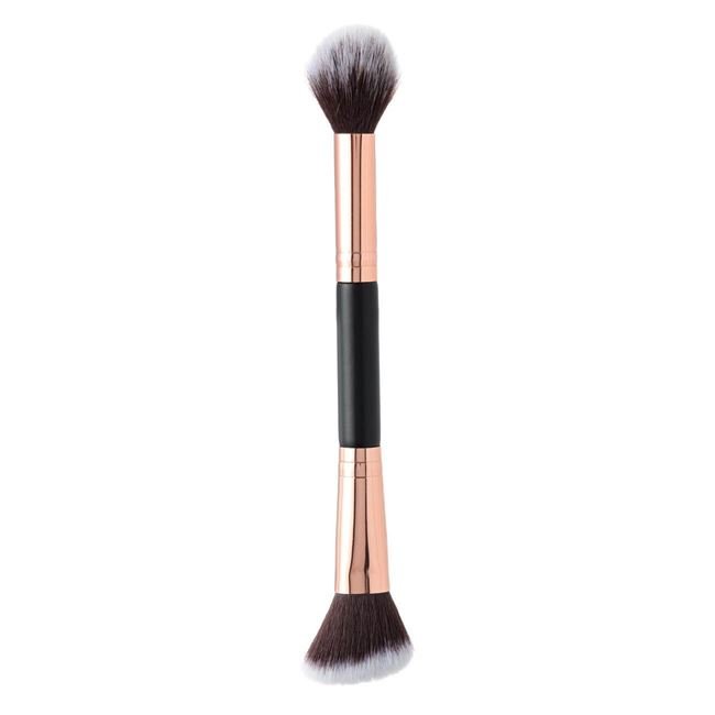 Pensula Dubla Oblica si Ovala Neagra Roz Auriu 20cm