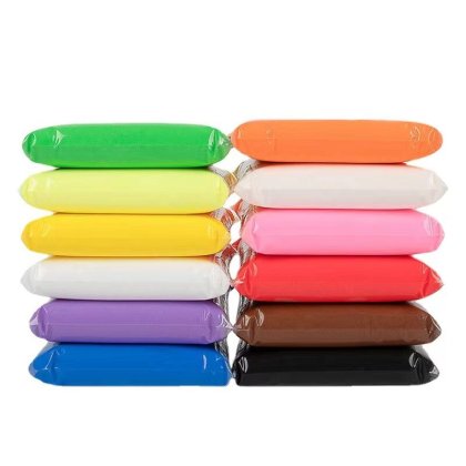 Set Plastilina, Jucarie Inteligenta, ASKSA, 12 Pungi, cu Accesorii de Modelare, Multicolor, + 3 ani