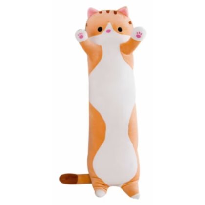 Jucarie de Plus Pisica, Tip Perna VICTINY® Umplutura moale, 70 cm, Culoare potocaliu