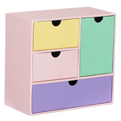 Cutie din Carton Colorata cu 4 Sertare pentru Birou 18x9x16.8cm