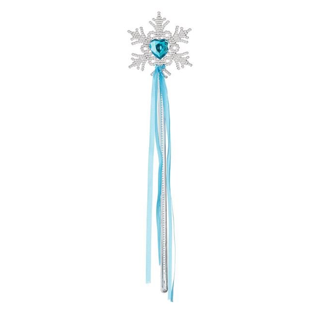 Bagheta Fulg de Zapada Argintie Piatra Bleu Inima & Panglica 34cm