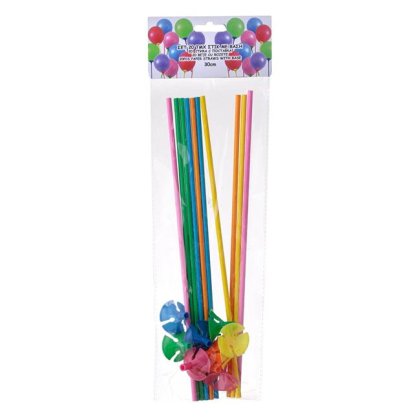 Bete Stick pentru Baloane 30cm de Diferite Culori cu Baza - 10buc