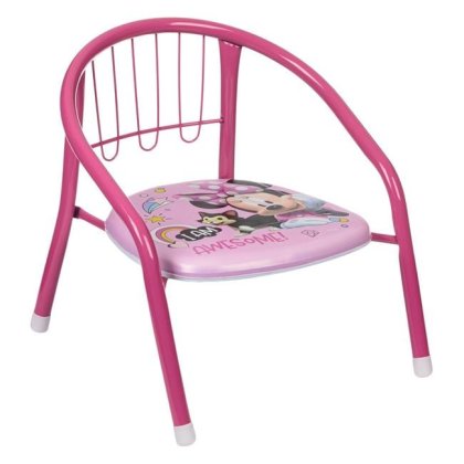 Scaun Metalic cu Model Minnie Mouse Roz pentru Copii 36x35x36cm