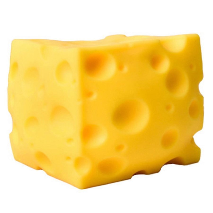 Jucarie interactiva pentru copii, Squeeze Cheese, design branza, 3D, galben, 10x15cm