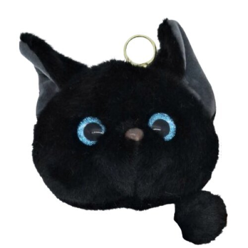 Jucarie de plus, pisica portofel, tip breloc VICTINY® 12 cm /negru